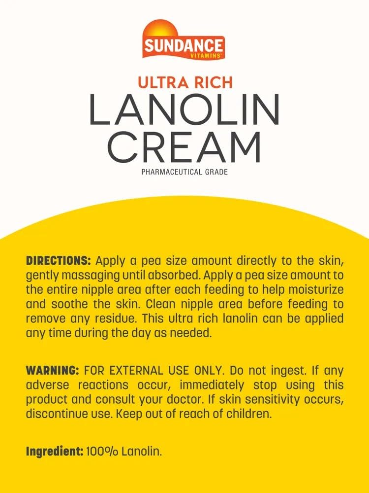Close-up texture of Sundance Lanolin Cream showing creamy consistency