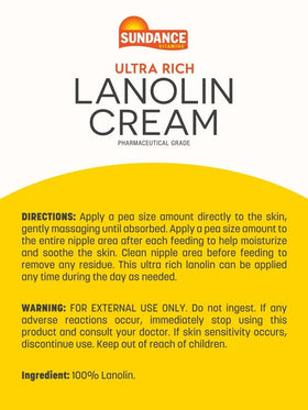 Close-up texture of Sundance Lanolin Cream showing creamy consistency