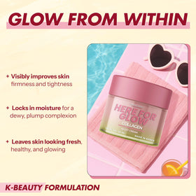 Closeup of Sunday Essence Collagen Night Cream jar showing creamy texture