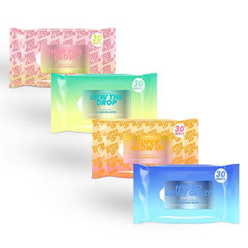 Sunday Essence facial wipes packaging with logo and natural ingredients promise.