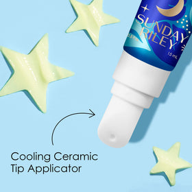 Centella asiatica and ceramides deliver soothing hydration in Sunday Riley 5 Stars Eye Serum.