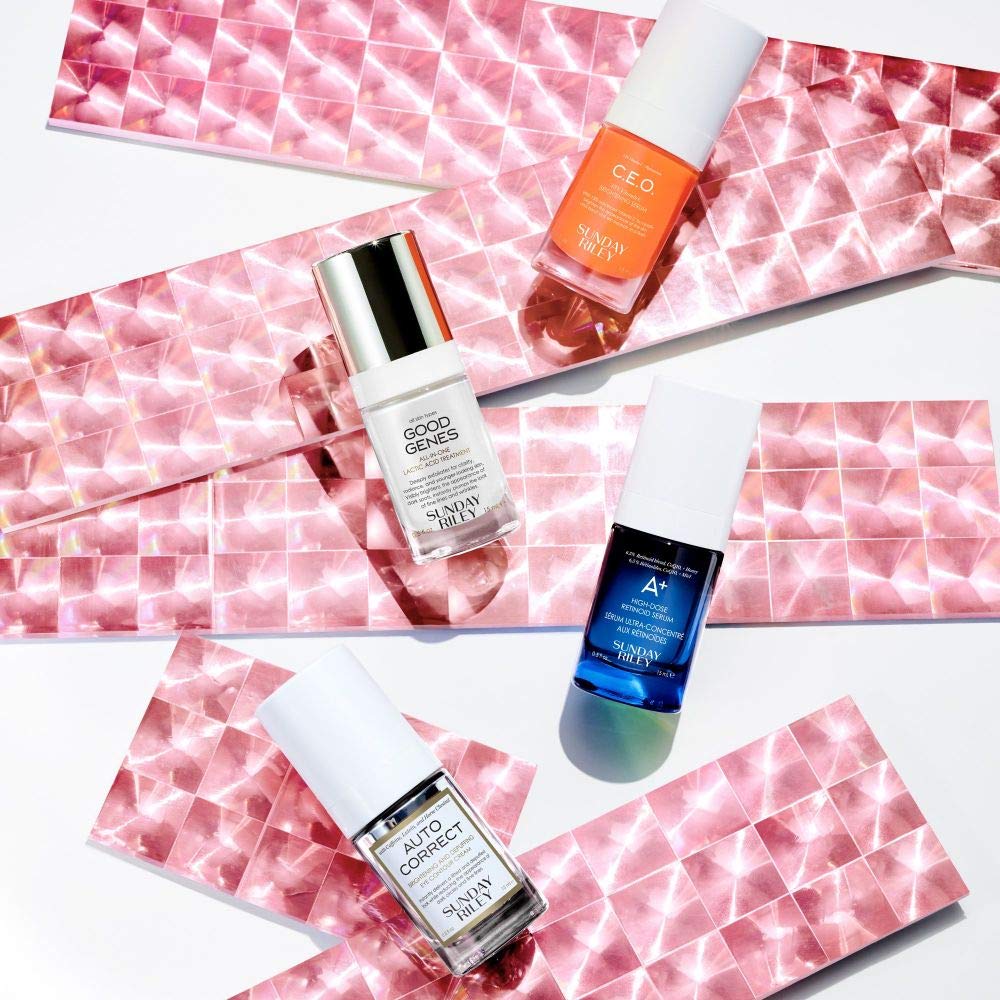 Sunday Riley Auto Correct Eye Cream tube brightens under-eye appearance