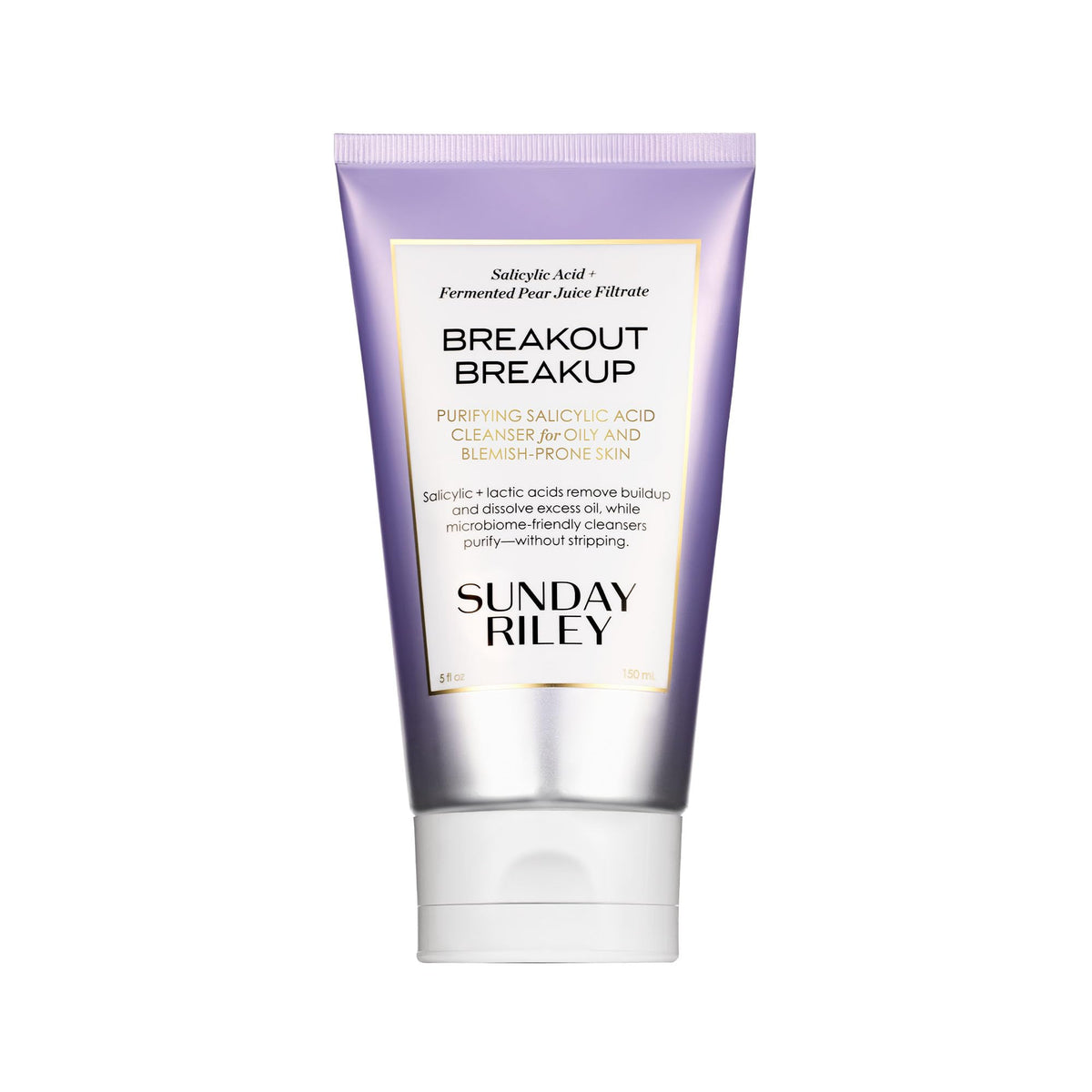 Sunday Riley Breakout Breakup bottle pour shows easy cleansing for blemish-prone skin.