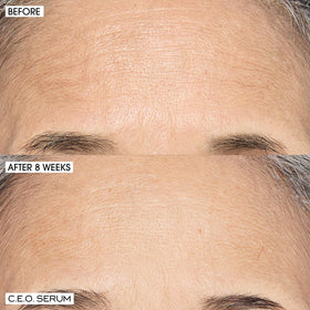 Sunday Riley CEO 15% Vitamin C Serum pump close-up, suggesting radiant, even-toned skin.