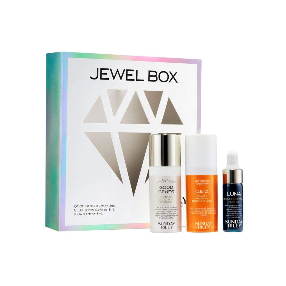 Sunday Riley Good Genes Lactic Acid Treatment in use for radiant, smoother skin.