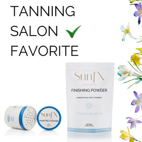 SunFX fan brush recommended for even powder application