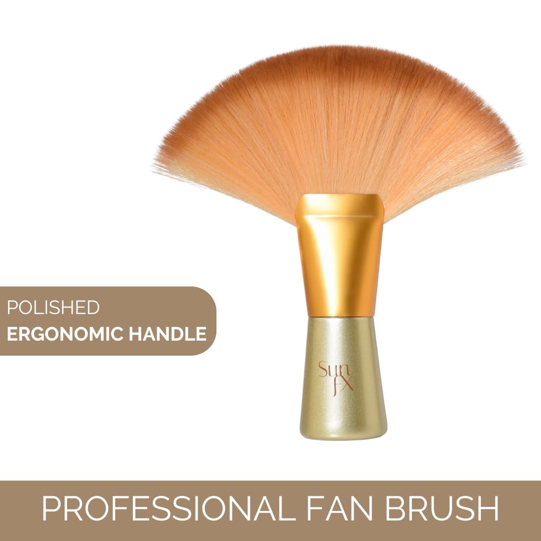SunFX bristles provide a gentle touch for even powder distribution.