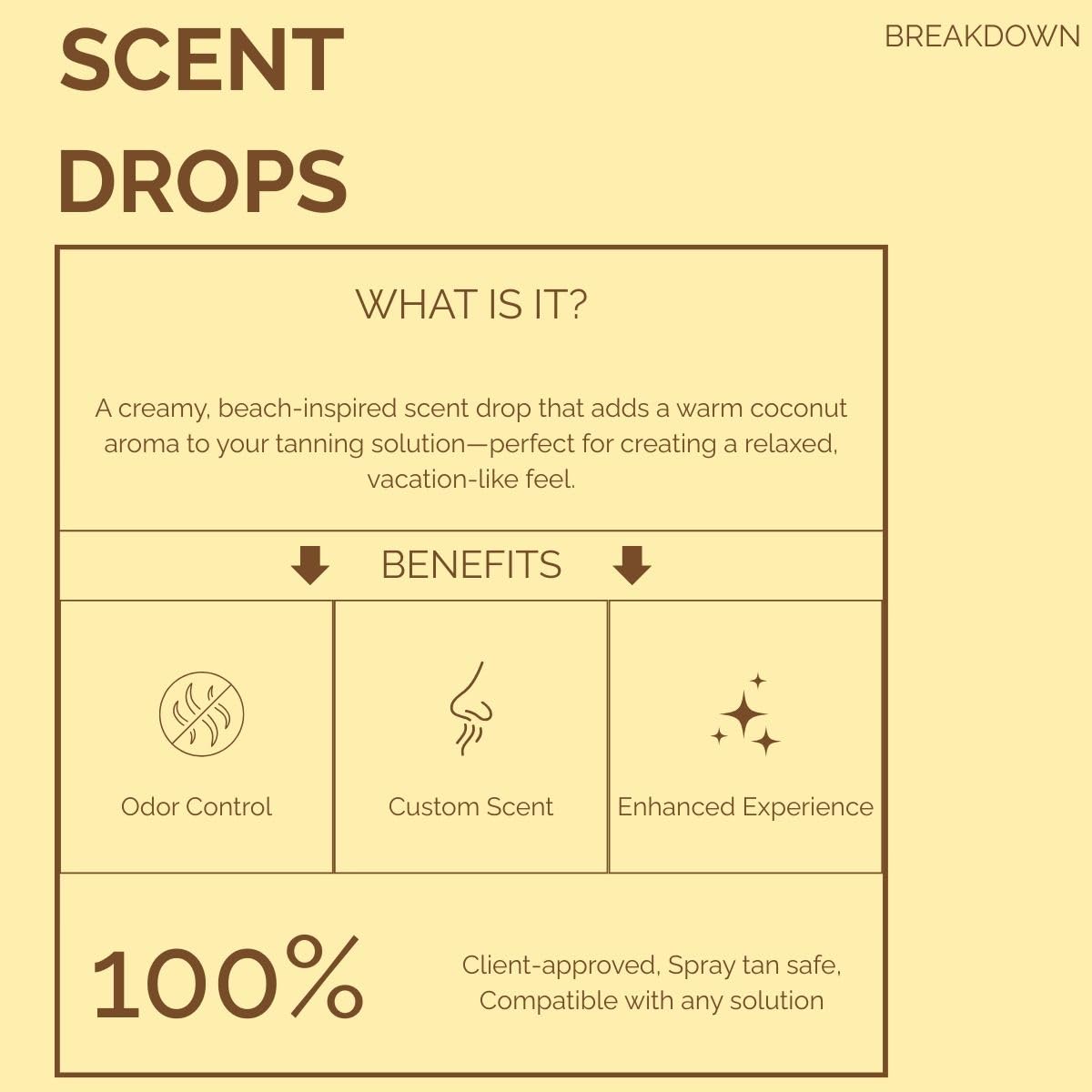 SunFX Scent Drops Coconut packaging communicates cruelty-free quality.