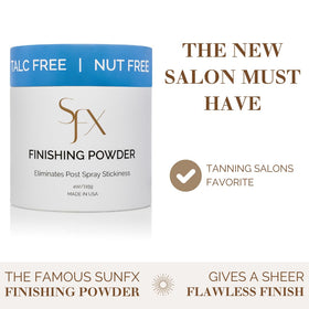 SunFX talc-free organic finishing powder gentle on skin
