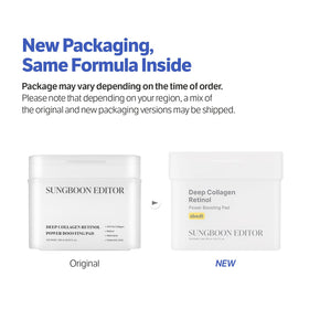 SUNGBOON EDITOR Deep Collagen Retinol Pads pack open for quick toning routine