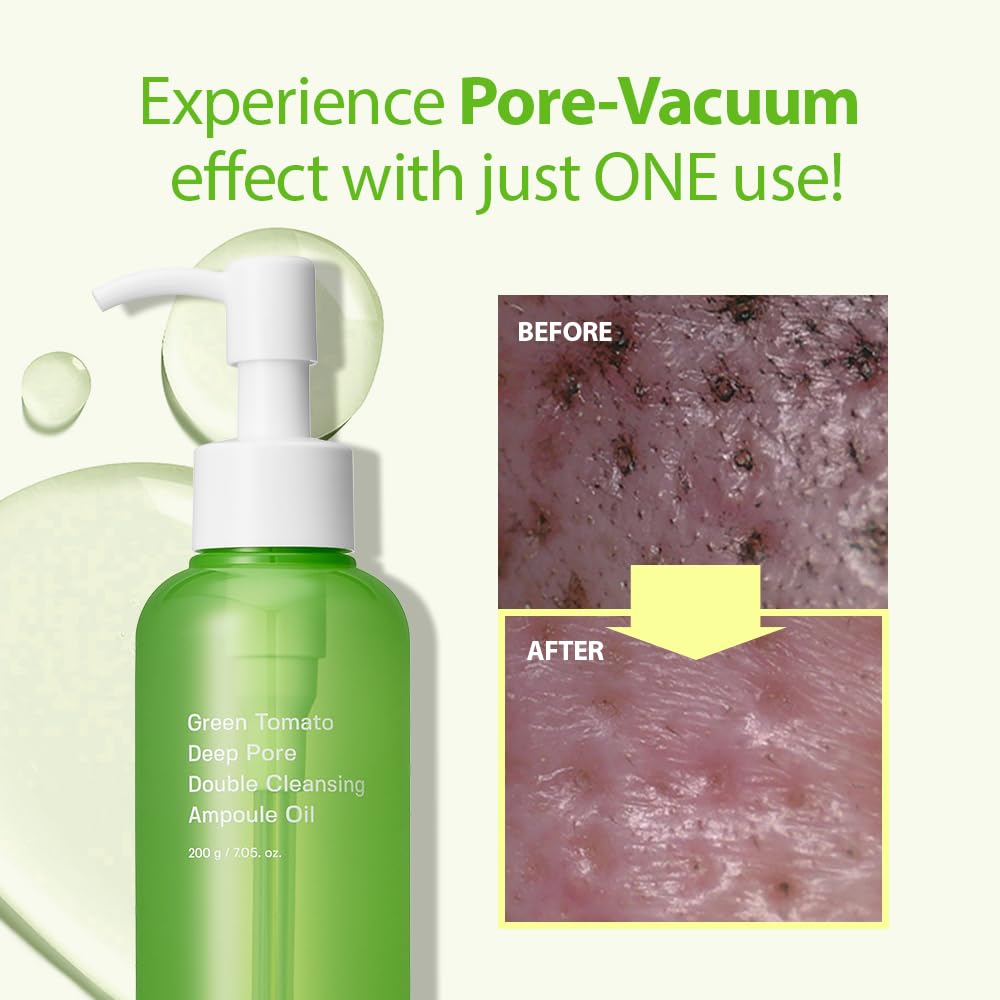 SUNGBOON EDITOR Green Tomato Double Cleansing Ampoule Oil smooth pores after cleansing