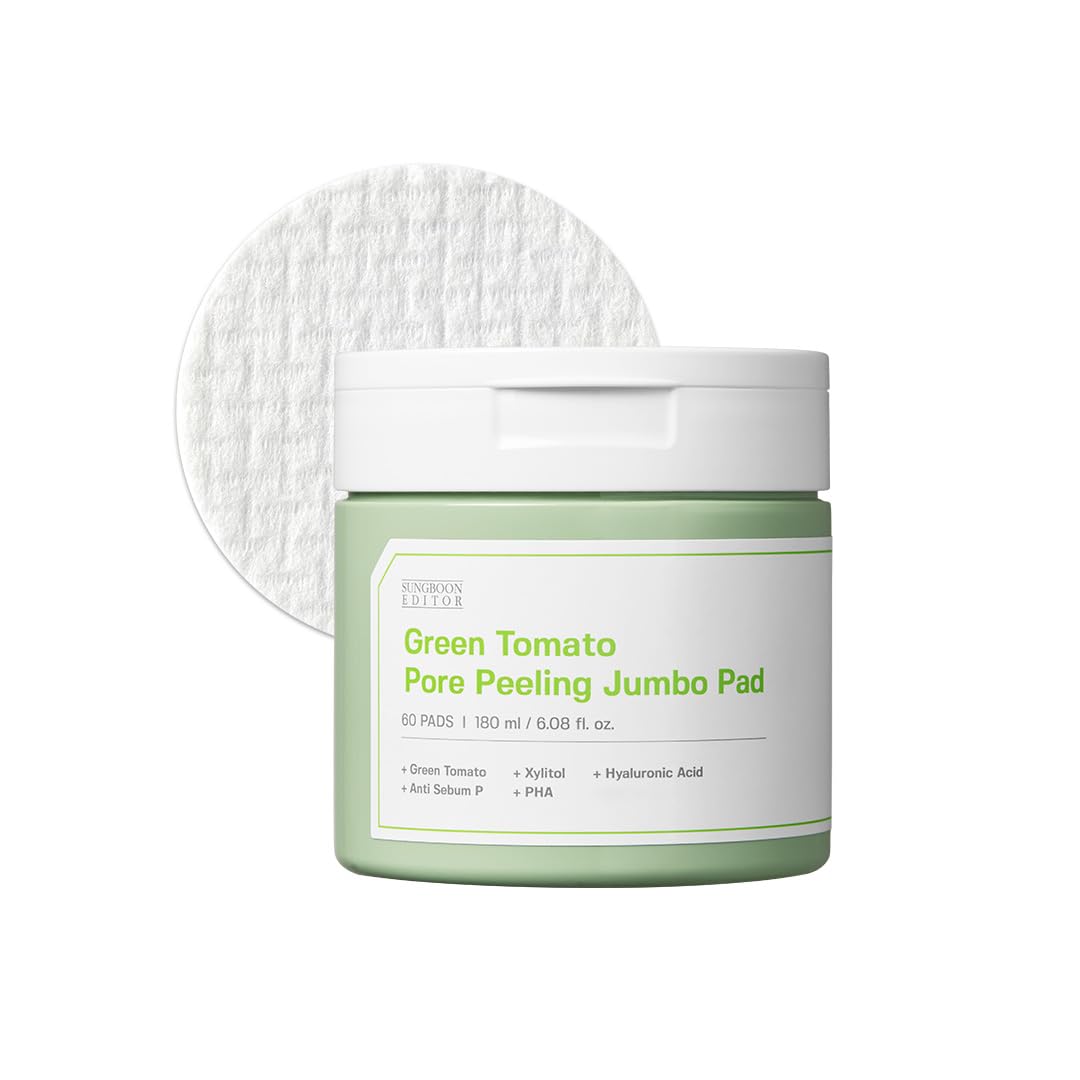 SUNGBOON EDITOR green tomato peel pad 60 sheets close-up for gentle exfoliation and refreshed skin