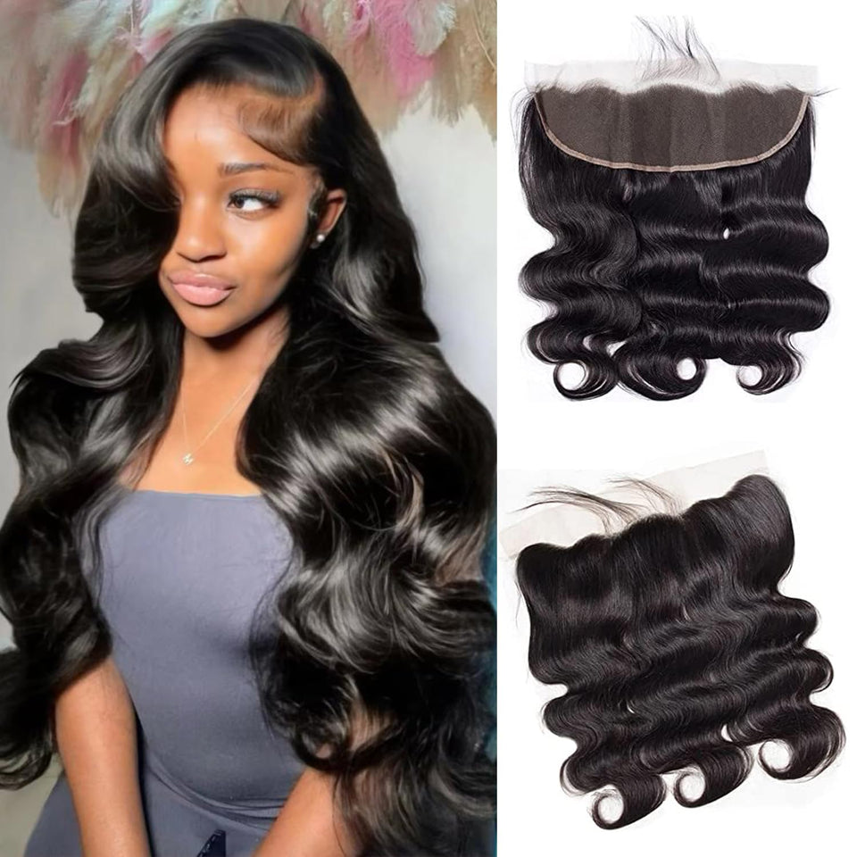 Sungirl 13x4 lace closure in Brazilian body wave for a natural front look.