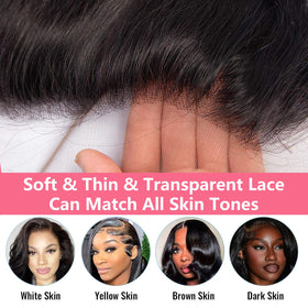 Sungirl frontal with bleached knots for a seamless part and natural appearance.