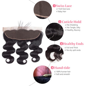 Sungirl frontal with pre-plucked baby hair for a soft, realistic hairline.