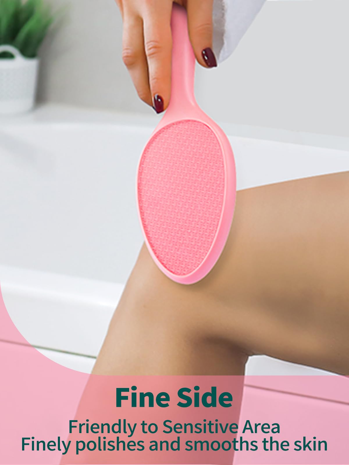 Sunivaca in-use shot demonstrates effective callus smoothing on soles