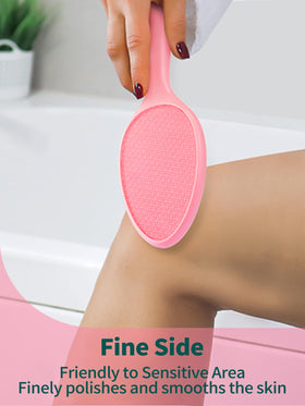 Sunivaca in-use shot demonstrates effective callus smoothing on soles