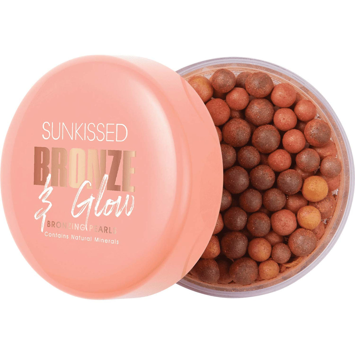 Sunkissed Bronzing Pearls on face, neck, and shoulders for a warm, natural glow