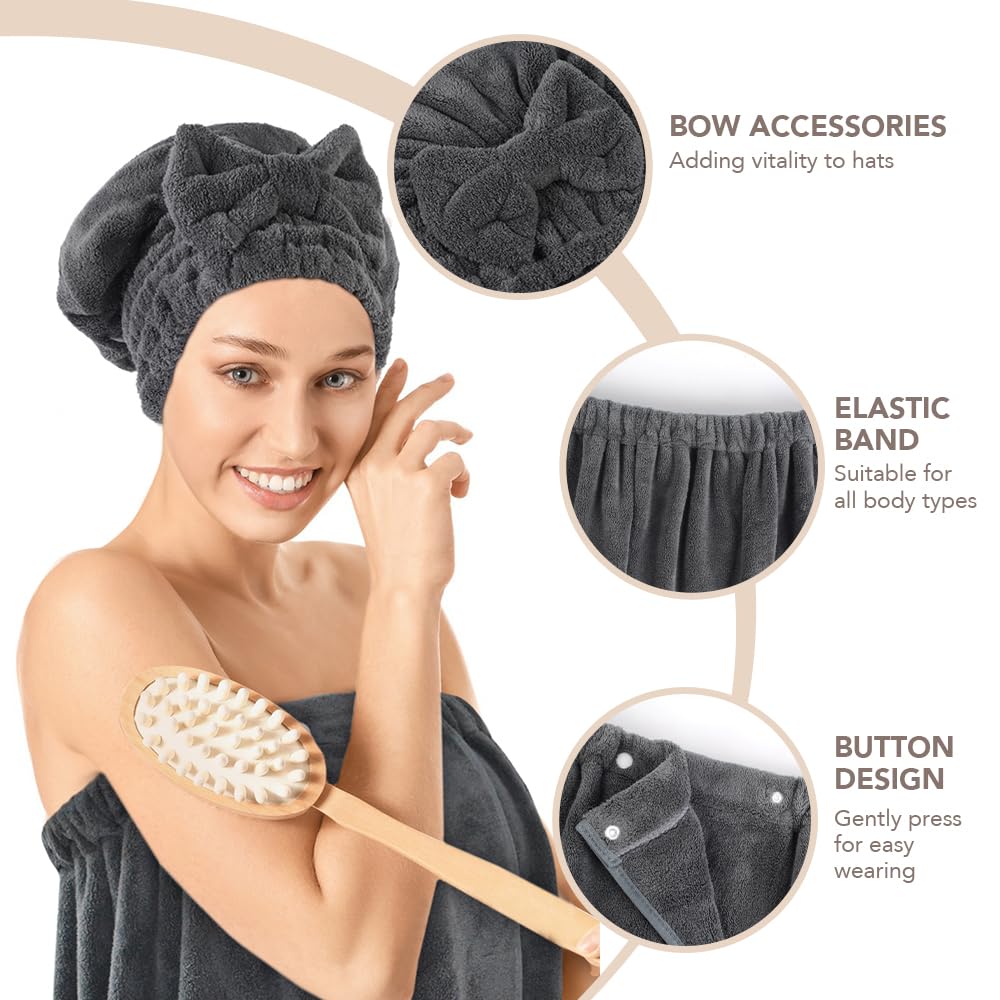 SUNLAND dark grey wrap closeup soft durable microfiber fabric