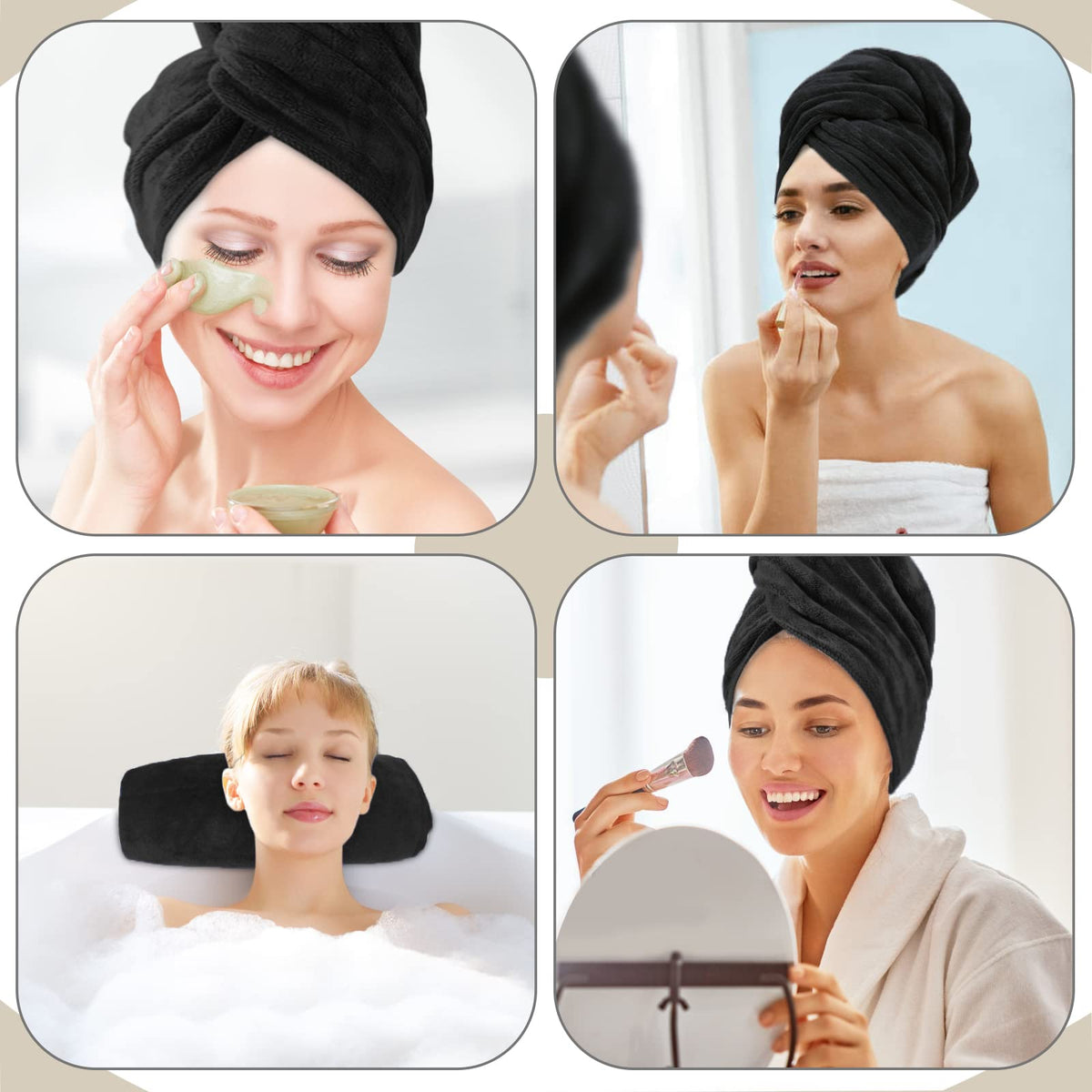 SUNLAND 20 by 40 inch towel designed for thick or long hair in a wrap.