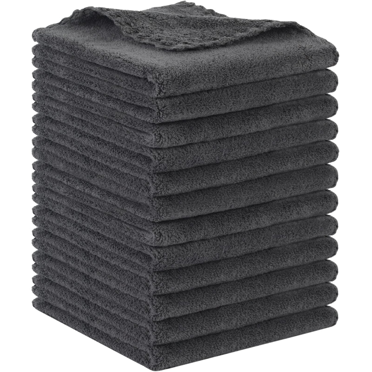 SUNLAND microfiber face cloth 12-pack dark grey for gentle makeup removal