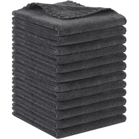 SUNLAND microfiber face cloth 12-pack dark grey for gentle makeup removal