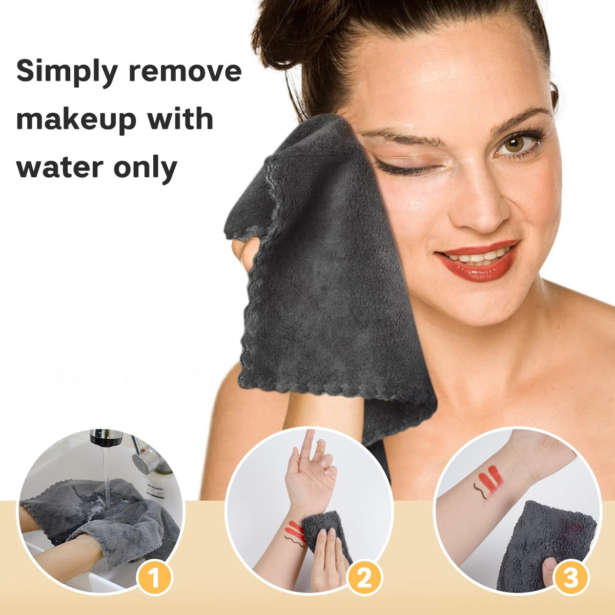 SUNLAND microfiber cloth is highly absorbent and quick to lift makeup residues