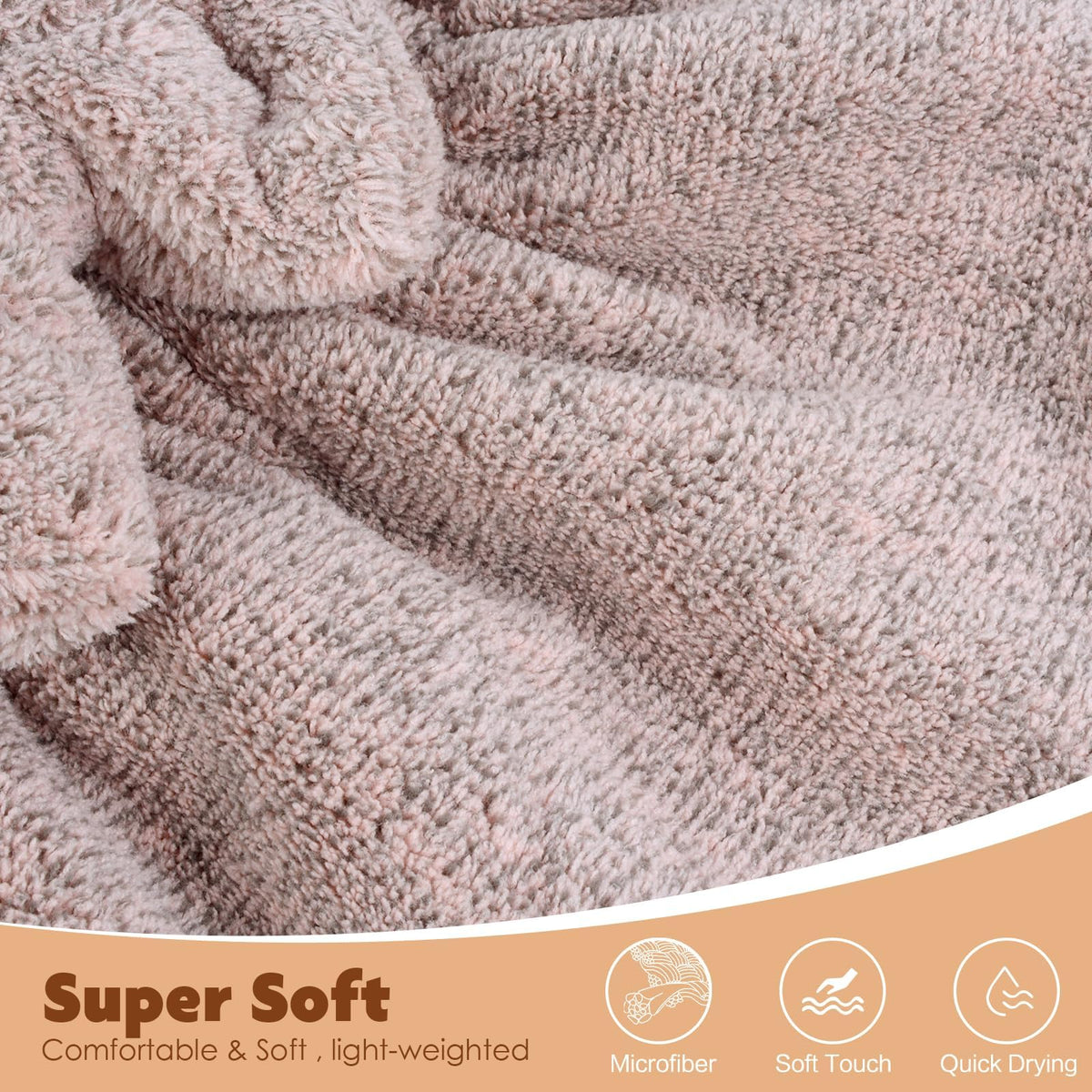 SUNLAND oversized cap eases drying for thick curls and wet hair.