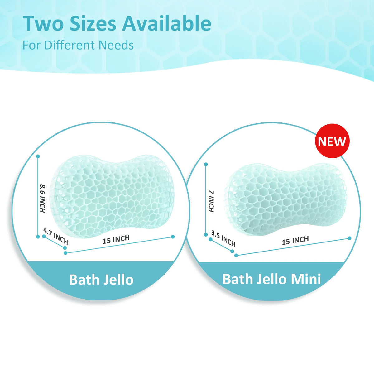 Sunlit Bath Jello pillow honeycomb structure eases lower-back pressure while soaking.