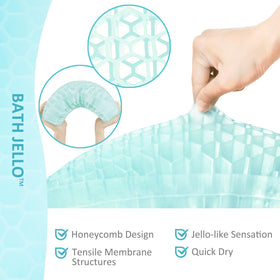 Sunlit Bath Jello pillow non-slip suction cups keep the pillow in place.