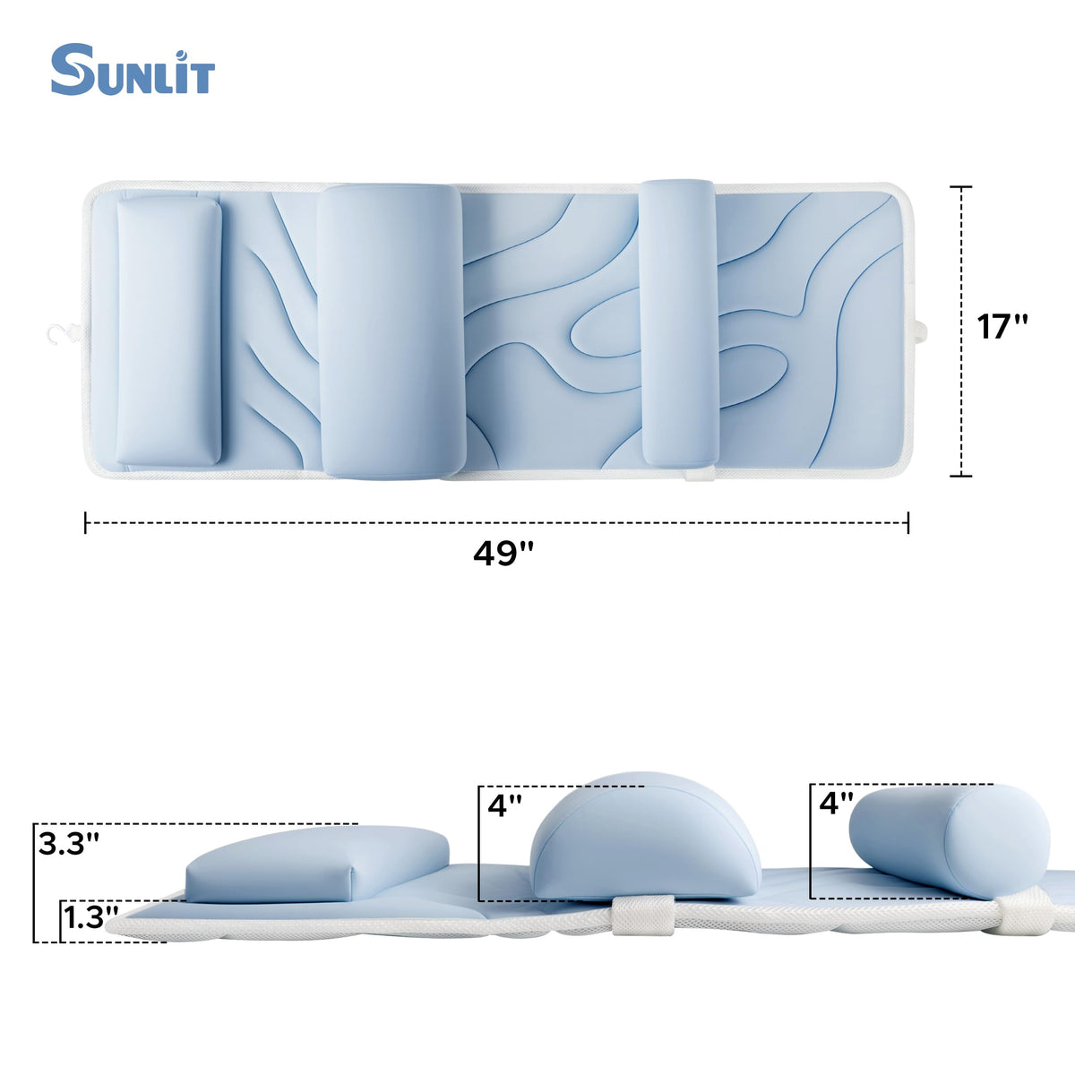 Sunlit 49-inch length offers full coverage for back and shoulders.