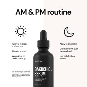 SUNLUV Bakuchiol serum packaging emphasizes cruelty-free credentials.