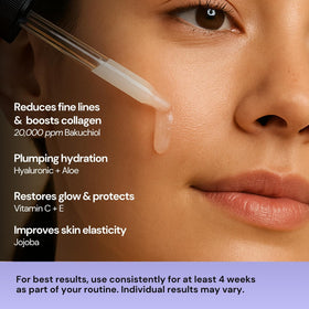 SUNLUV Bakuchiol serum dropper in hand enables precise, gentle application.