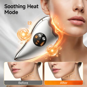 SUNLUXY massager showing five adjustable micro-current levels.