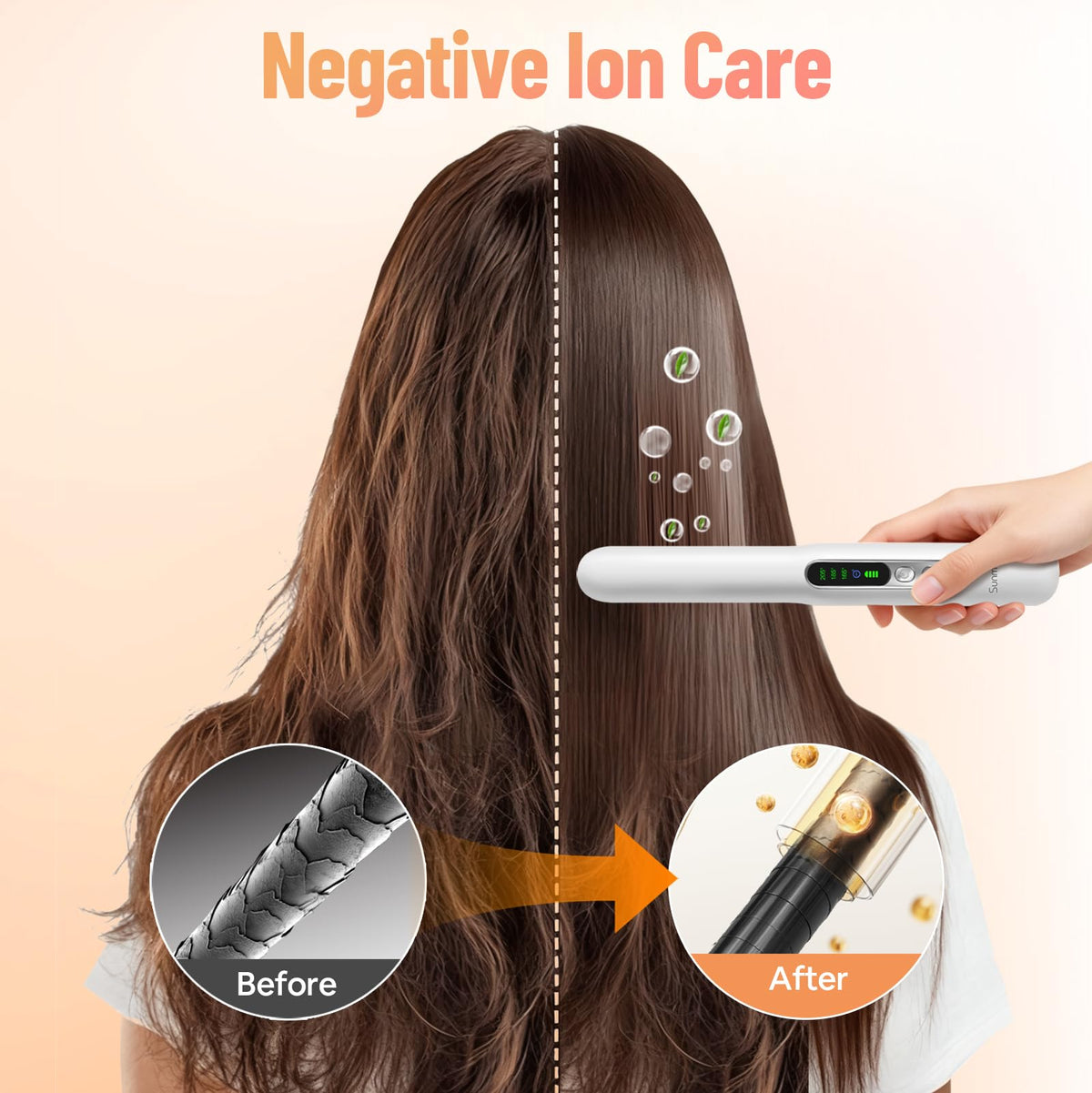 SUNMAY titanium plates deliver snag-free glide for smooth, salon-like results.