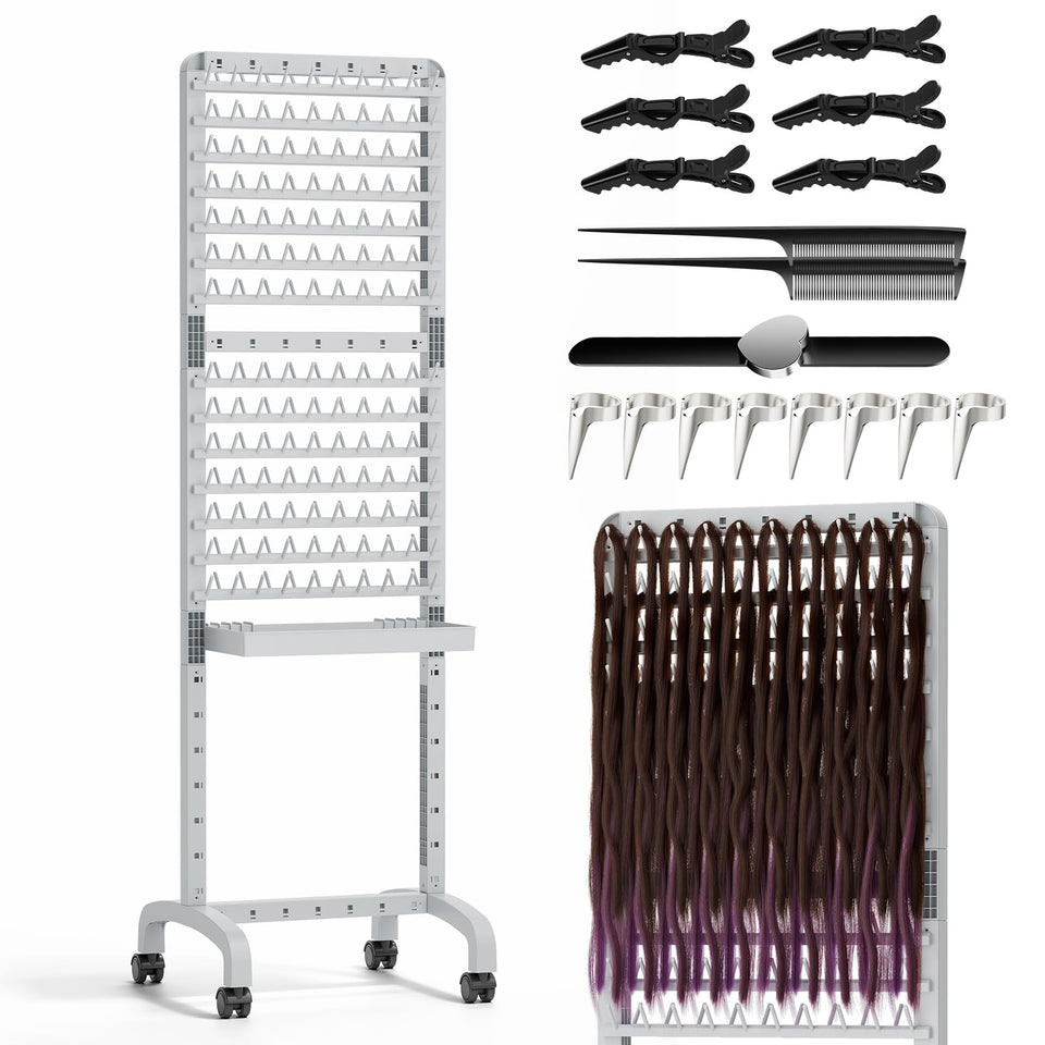 Sunnacate 280 pegs braid rack keeps tools organized for efficient braiding sessions.
