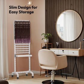 Sunnacate braided extension holder organizes lengths and colors for faster client work.