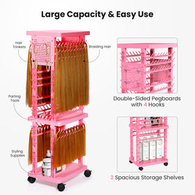 Sunnacate two-sided stand for versatile braiding access from both sides