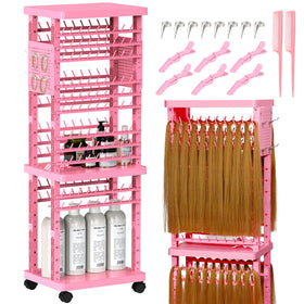 Sunnacate braiding rack with 220 pegs organized for extensions and natural hair