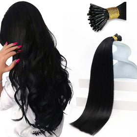 Sunny Hair 22 inch Itip extensions bond close-up showing secure bead for lasting wear.