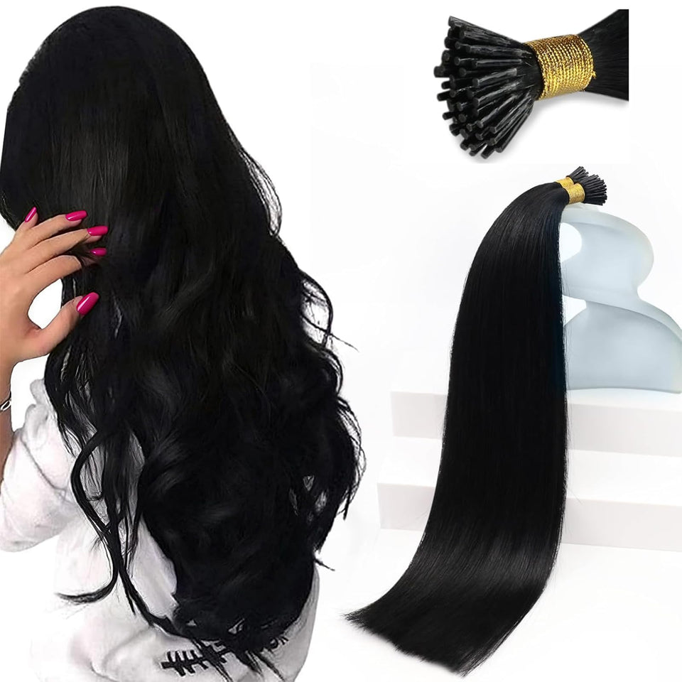 Sunny Hair 22 inch Itip extensions bond close-up showing secure bead for lasting wear.