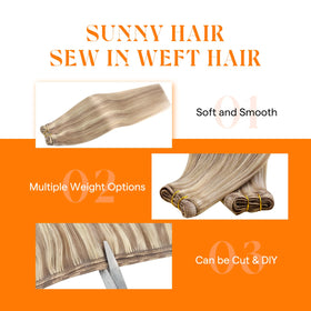 Sunny Hair balanced-weft weight provides natural fullness across lengths