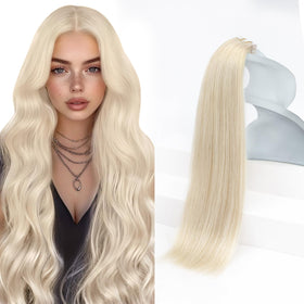 Sunny Hair Blonde Tape-In Extensions; 22in weft pack for natural, silky-looking blend.