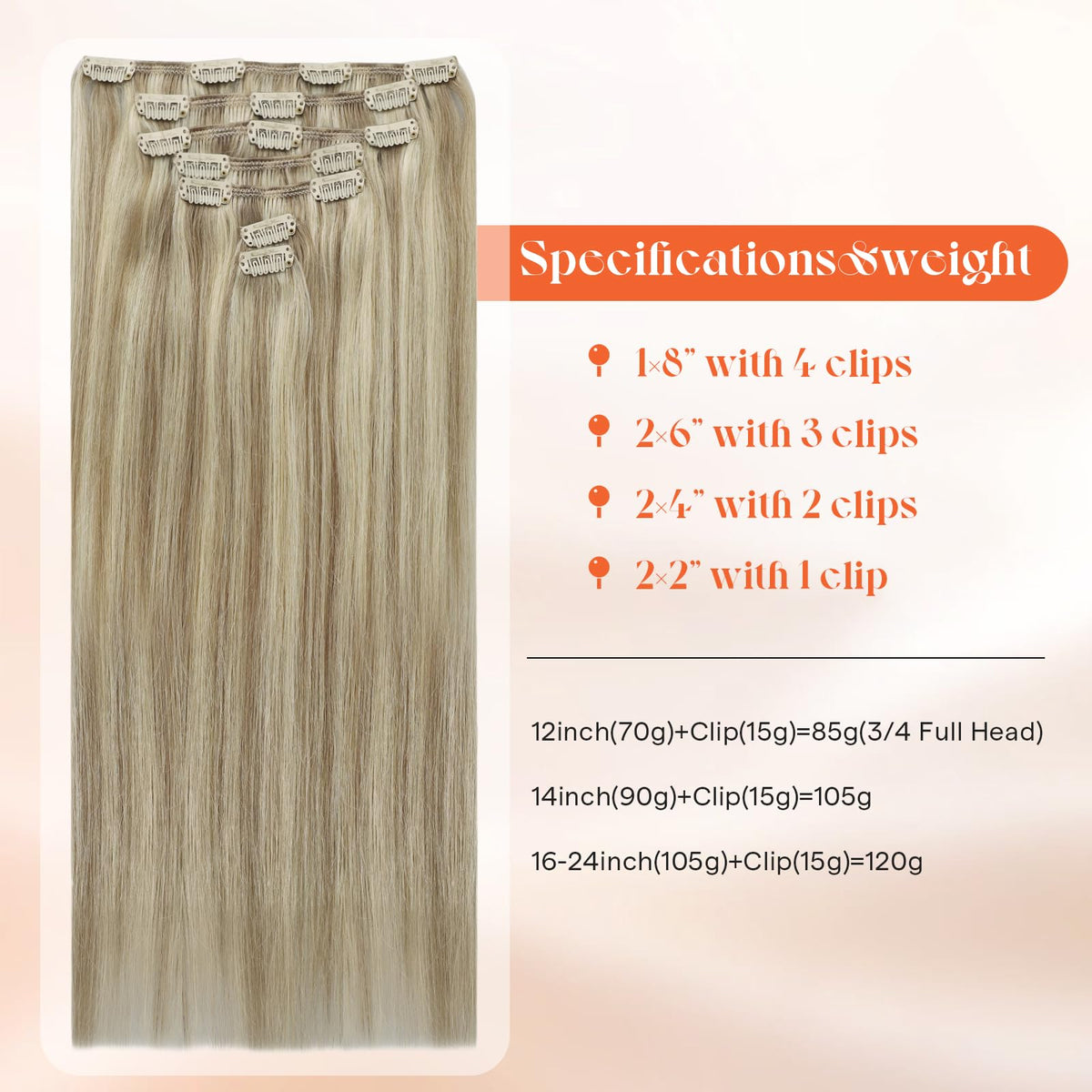 Sunny Hair dark golden blonde highlights clip-in extensions for warm sun-kissed look