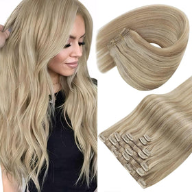 Sunny Hair clip-in extensions real human hair 22 inch for instant length and volume