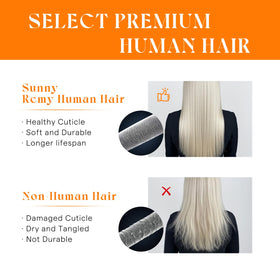 Sunny Hair double-weft design reduces shedding while supporting long wear.