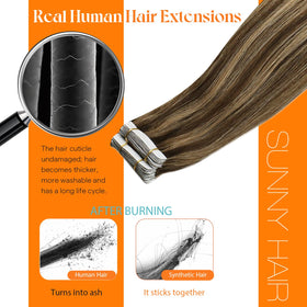 Sunny Hair heat-styling ready close-up—versatile styling with straighteners and curlers