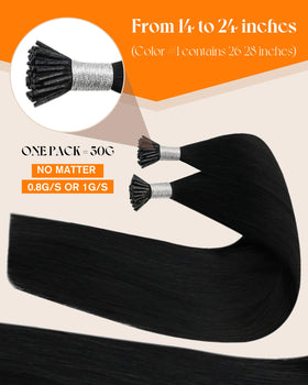 Sunny Hair Itip extensions natural blend blending with real hair for a seamless look.