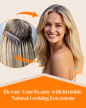 Sunny Hair Remy human hair Itip extensions highlighting natural texture and shine.