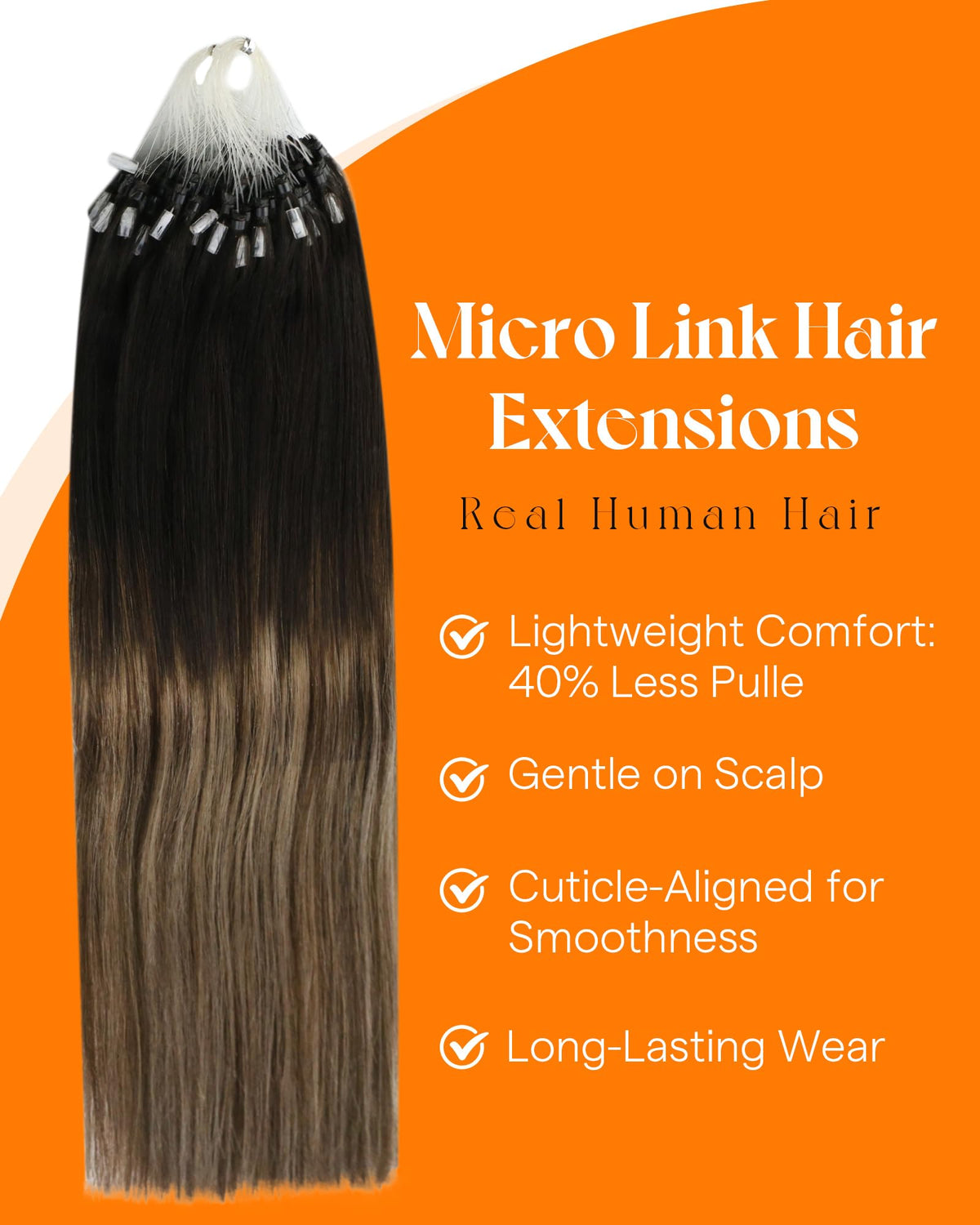 Sunny Hair Remy human hair extensions offer silky feel and easy blending.